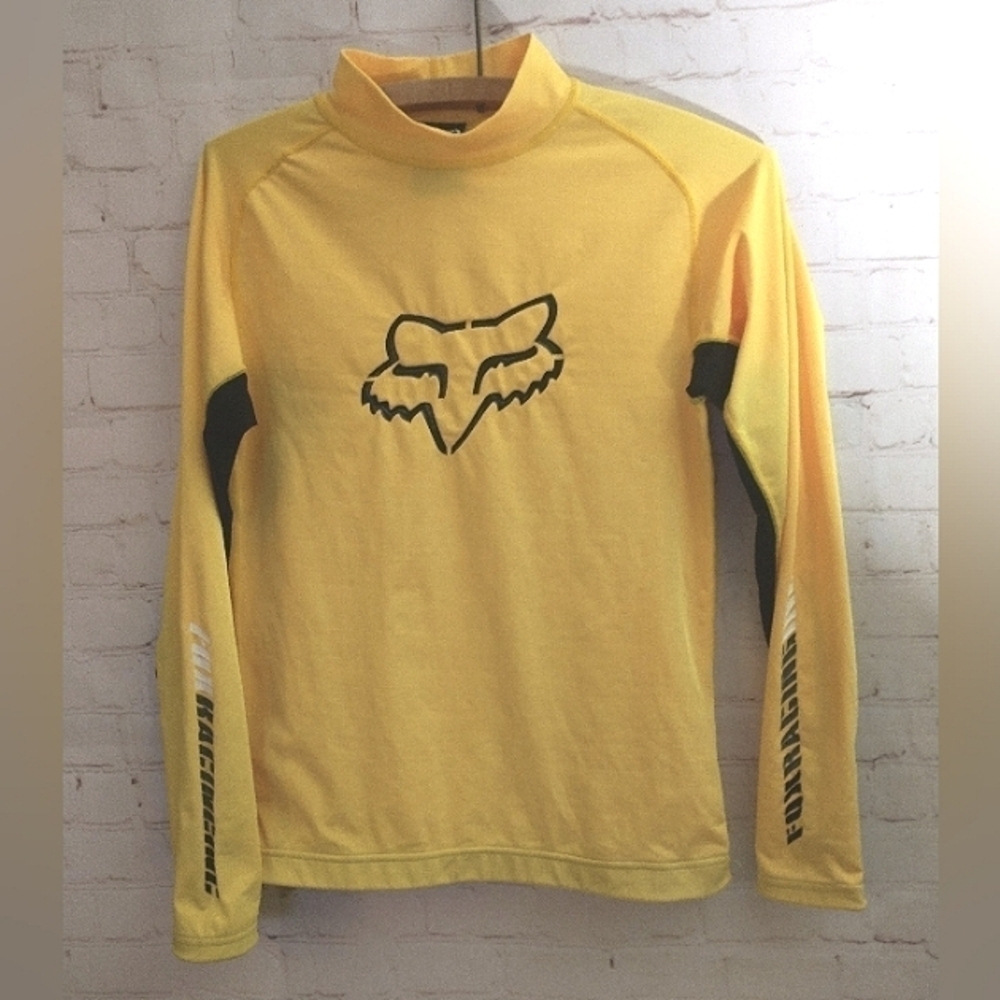 Fox Racing Women's Long Sleeve Jersey Shirt Yellow & Black Spandex Nylon Medium